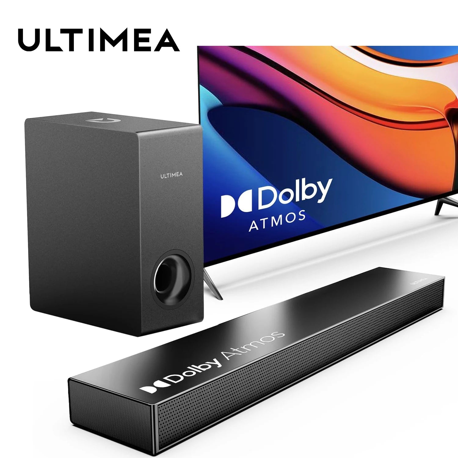 ULTIMEA 190W 2.1 Soundbar with Dolby Atmos,3D Surround Sound System with Subwoofer for TV,Home Theater Bluetooth