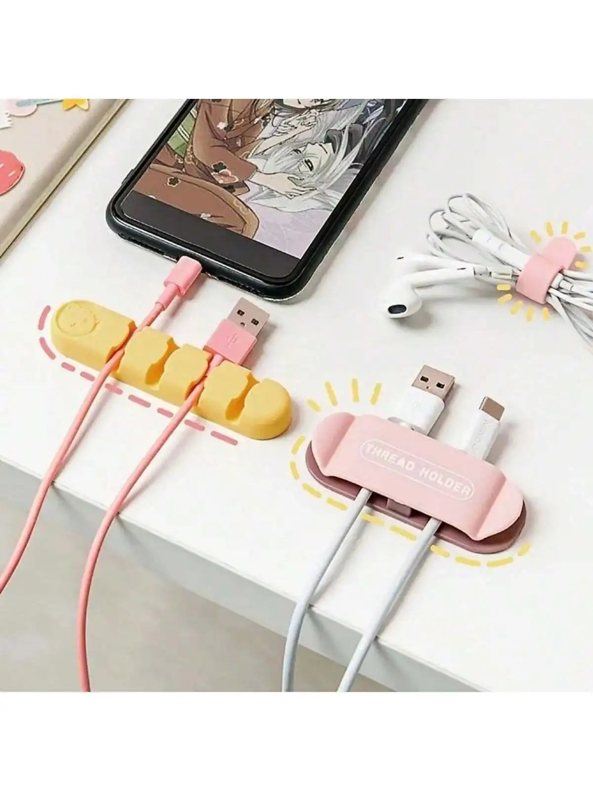 Desk Cable Organizer for Charging Cables and Hubs - Keep Desk Clutter-Free