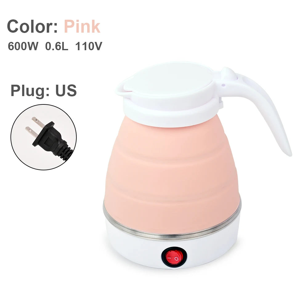 0.6L Mini foldable electric kettle portable electric kettle household travel water heater silicone compression