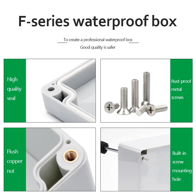 F-type ABS new material Ip67 waterproof junction box Plastic housing Ip67 Outdoor electronic safe monitor power button