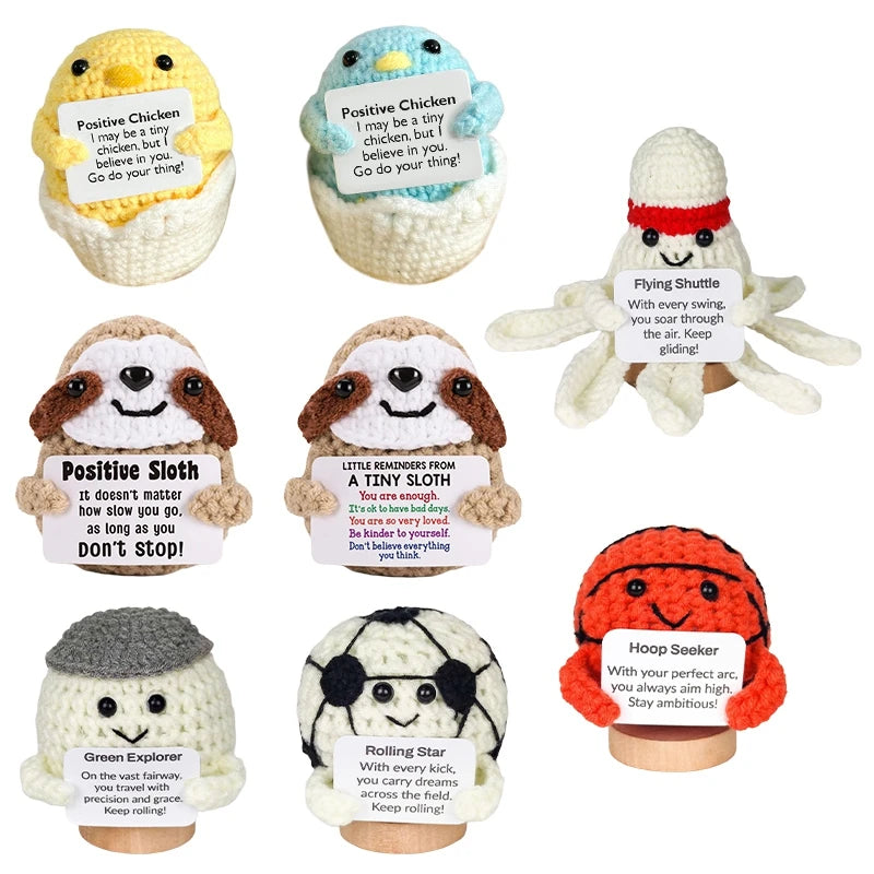 Crochet Ornament Finished Positive Figures Crochet Animals Chicken Desk Accessories Home Office Decor Christmas New