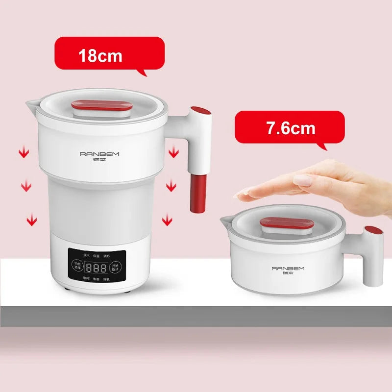 600Ml Foldable Electric Kettle 220V Portable Kettle Smart Mini Temperature Control Home Travel Coffee Pot Multifunction