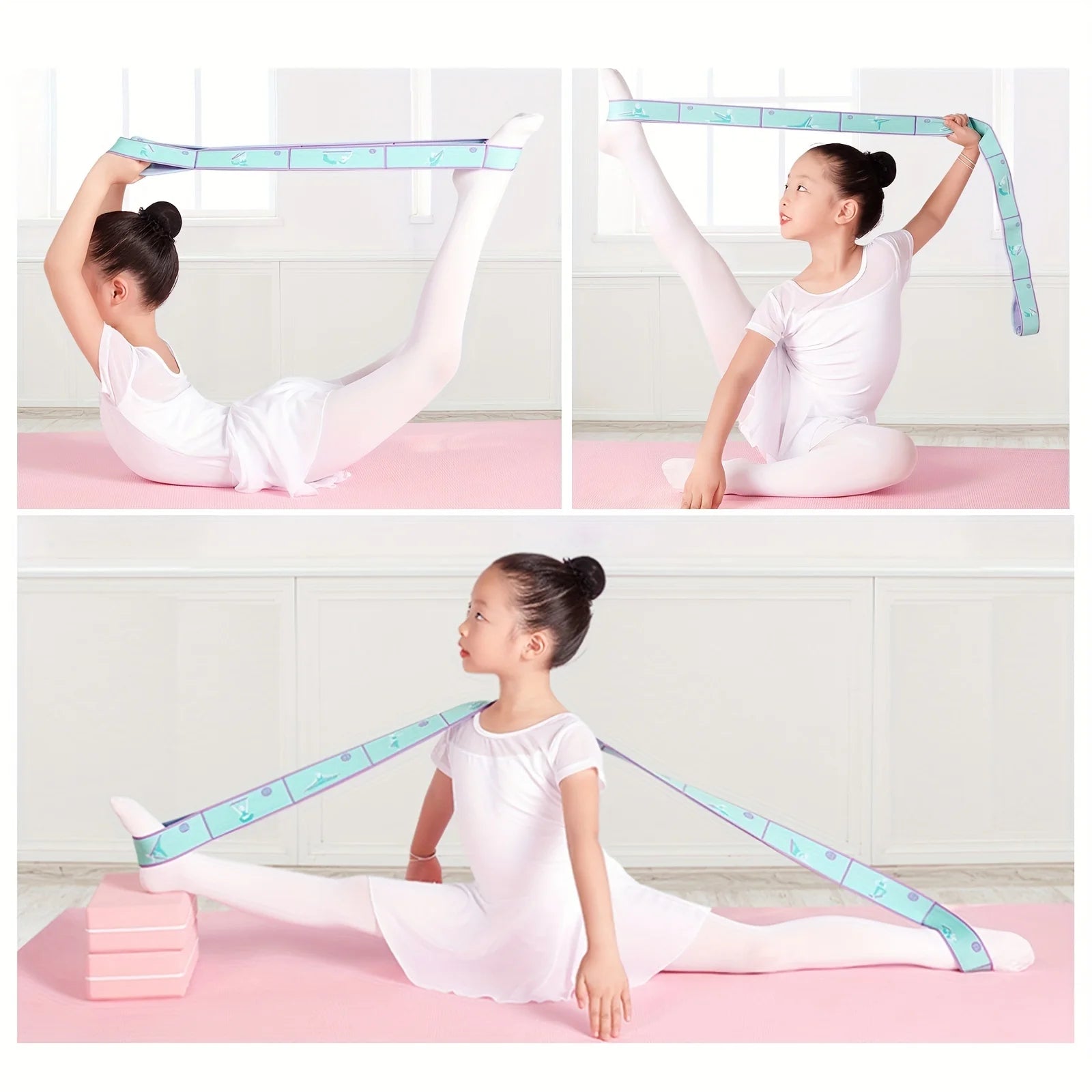 Yoga Stretch Strap Sports Exercise Resistance Bands For Dance Gymnastics Workout Pilates Stretch Belt For Physical