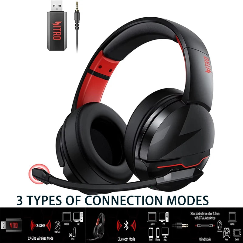 acer K2 2.4GHz Headset 50mm Drivers Clear Voice Mic 3.5mm Gaming Headphones for PC Meeting Music PS4 Wireless Gaming