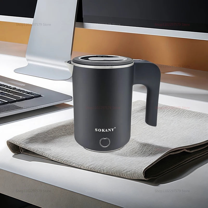 500ML Travel Electric Kettle Stainless Steel Portable Water Boiler for Tea Coffee Hotel Family Camping Kitchen Smart