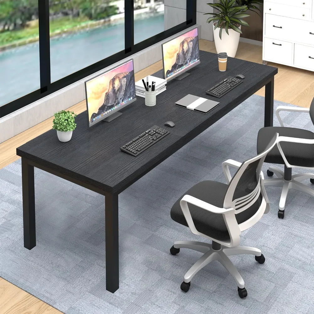 78.7 Inch Large Computer Desk Long Gaming Table Modern Two Person Desk Large Executive Office Desk Double Desks at Home
