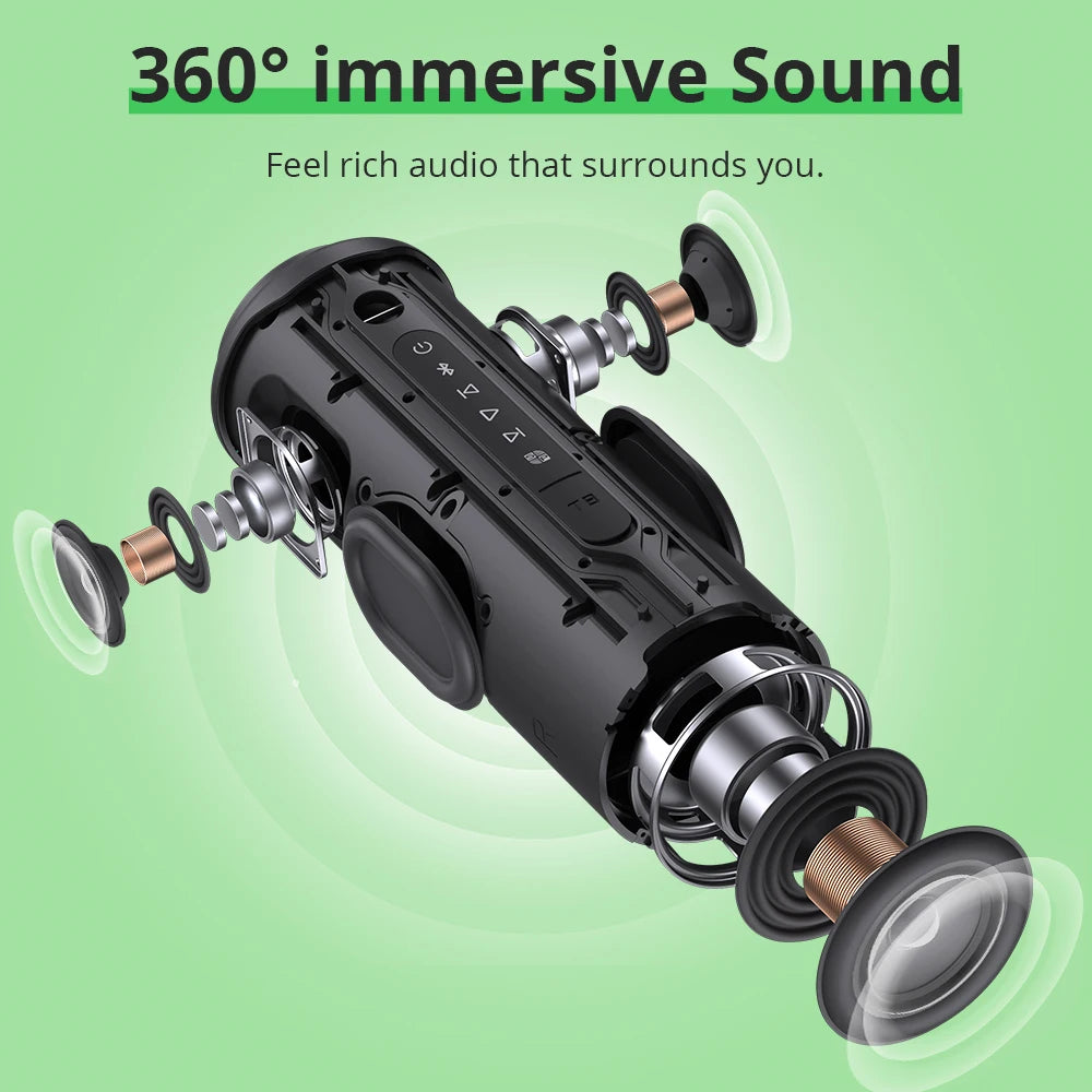 Tronsmart T8 Bluetooth Speaker 40W Outdoor Portable Speaker with Deep Bass SoundPulse Waterproof IPX7 APP Control,for