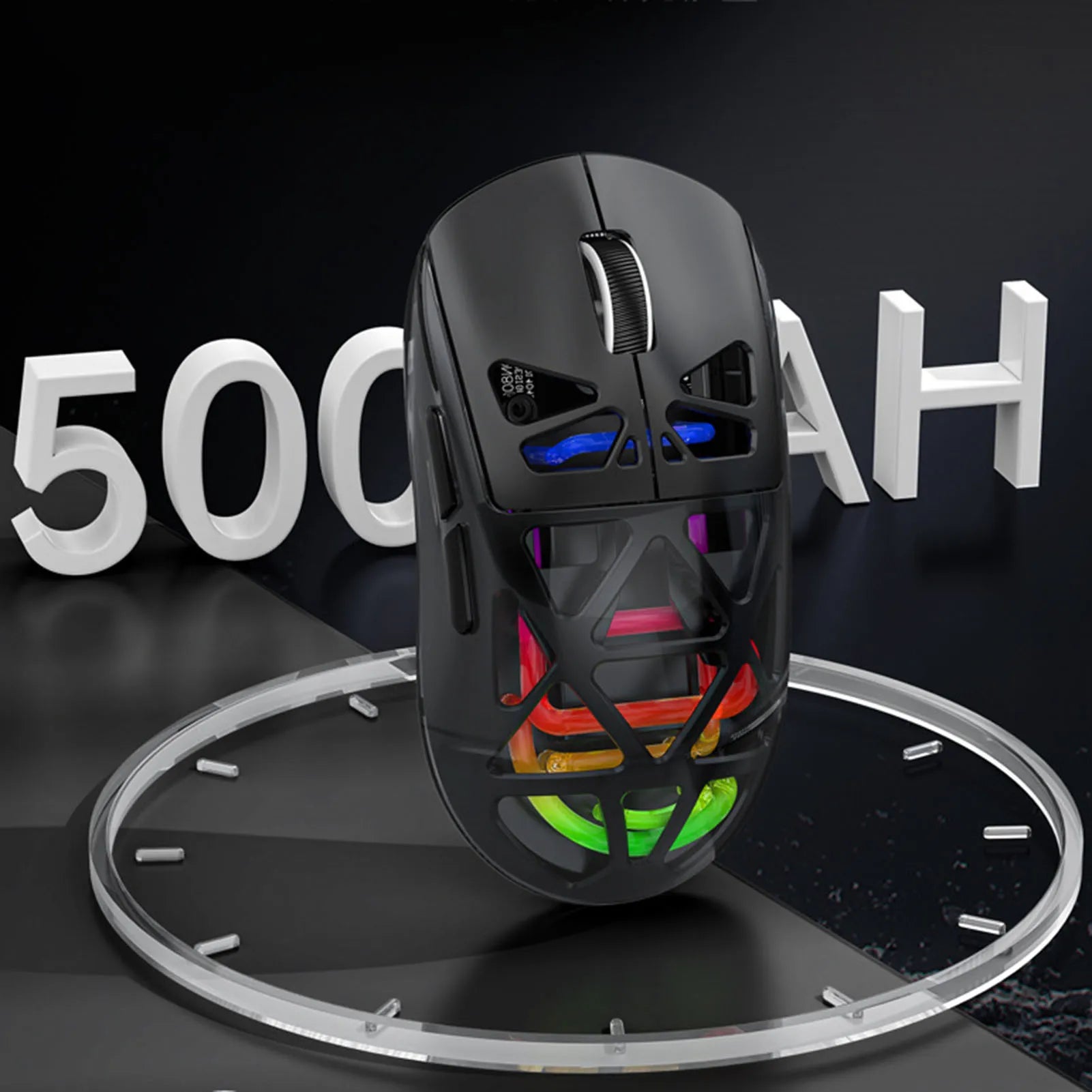 Wireless Gaming Mouse Rechargeable Bluetooth Mouse 4800DPI Comfortable Touch Hollow Shell Lightweight for PC for Wins 7