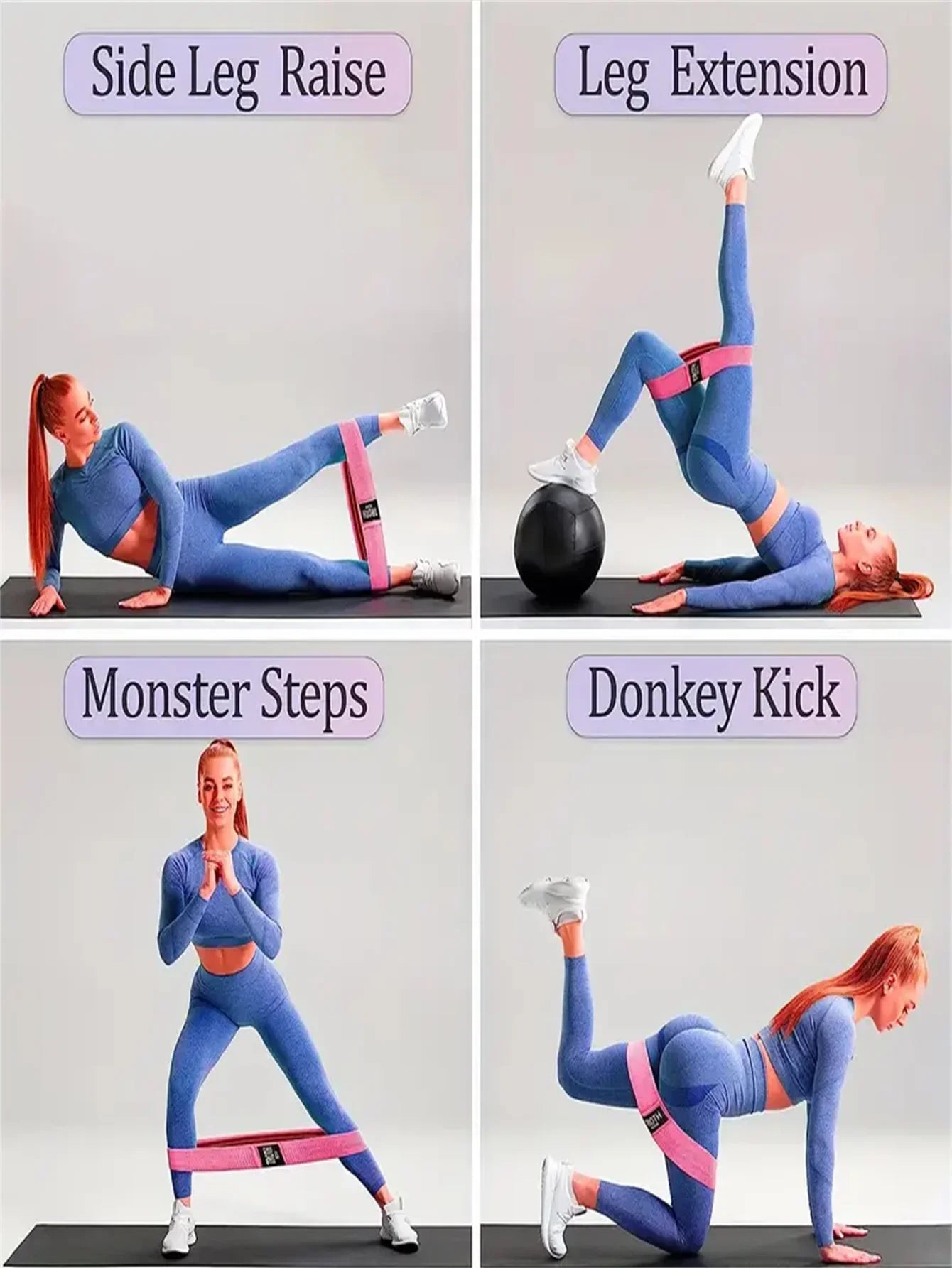 Pilates Yoga Elastic Resistance Bands Exercise Stretch Flex Band For Booty Legs Workout