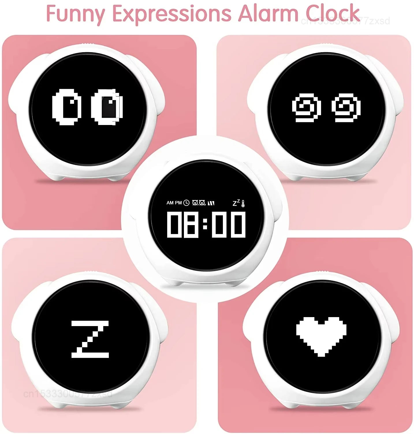 Child Alarm Clock Digital Emotion Table Clock WIth Light Living Room Bedroom Desktop Clock Cute Cartoon Alarm Clock