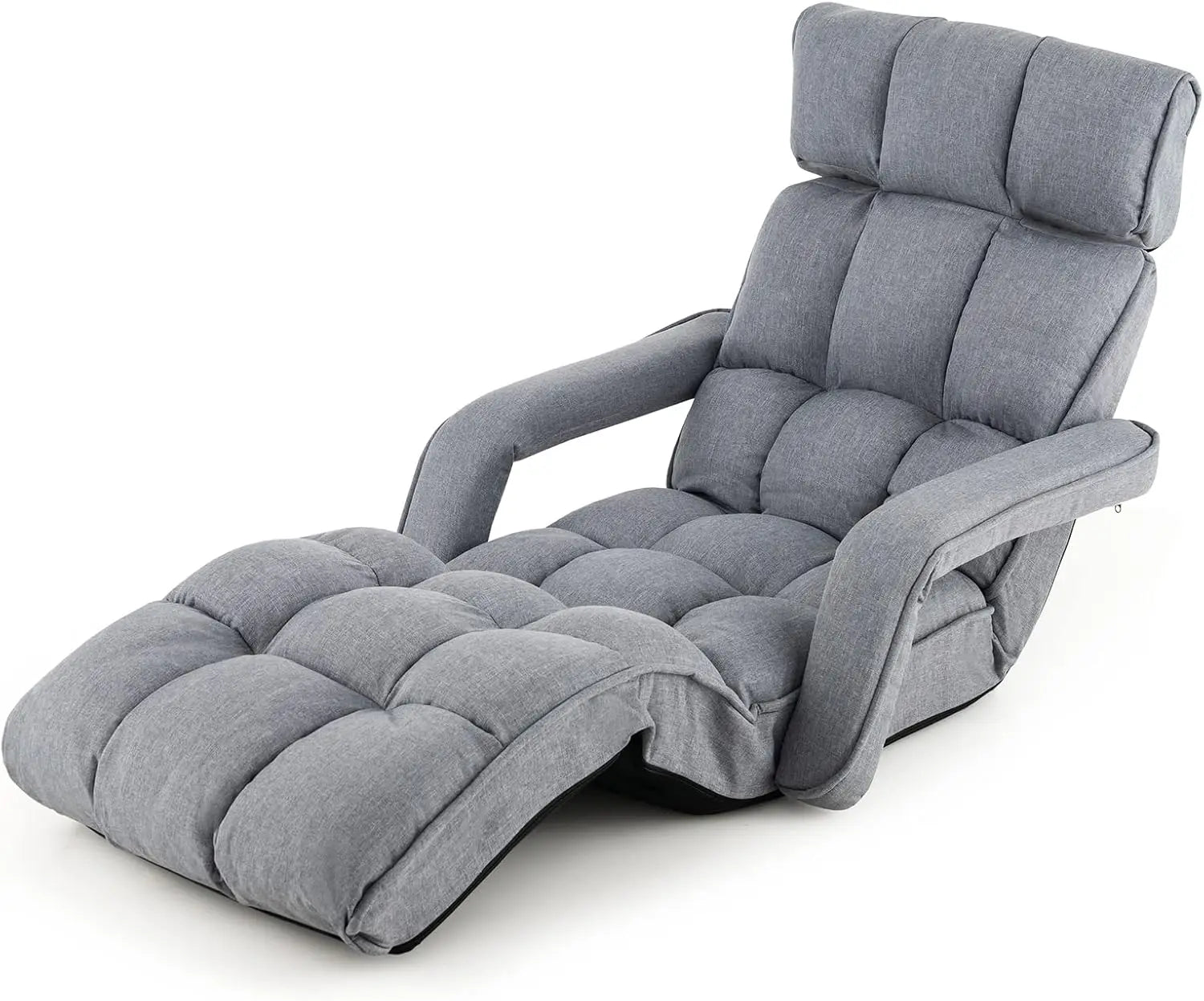 Foldable Floor Lazy Sofa Indoor Chaise Lounge Sofa with 6 Adjustable Positions Folding Chair Bed with Adjustable