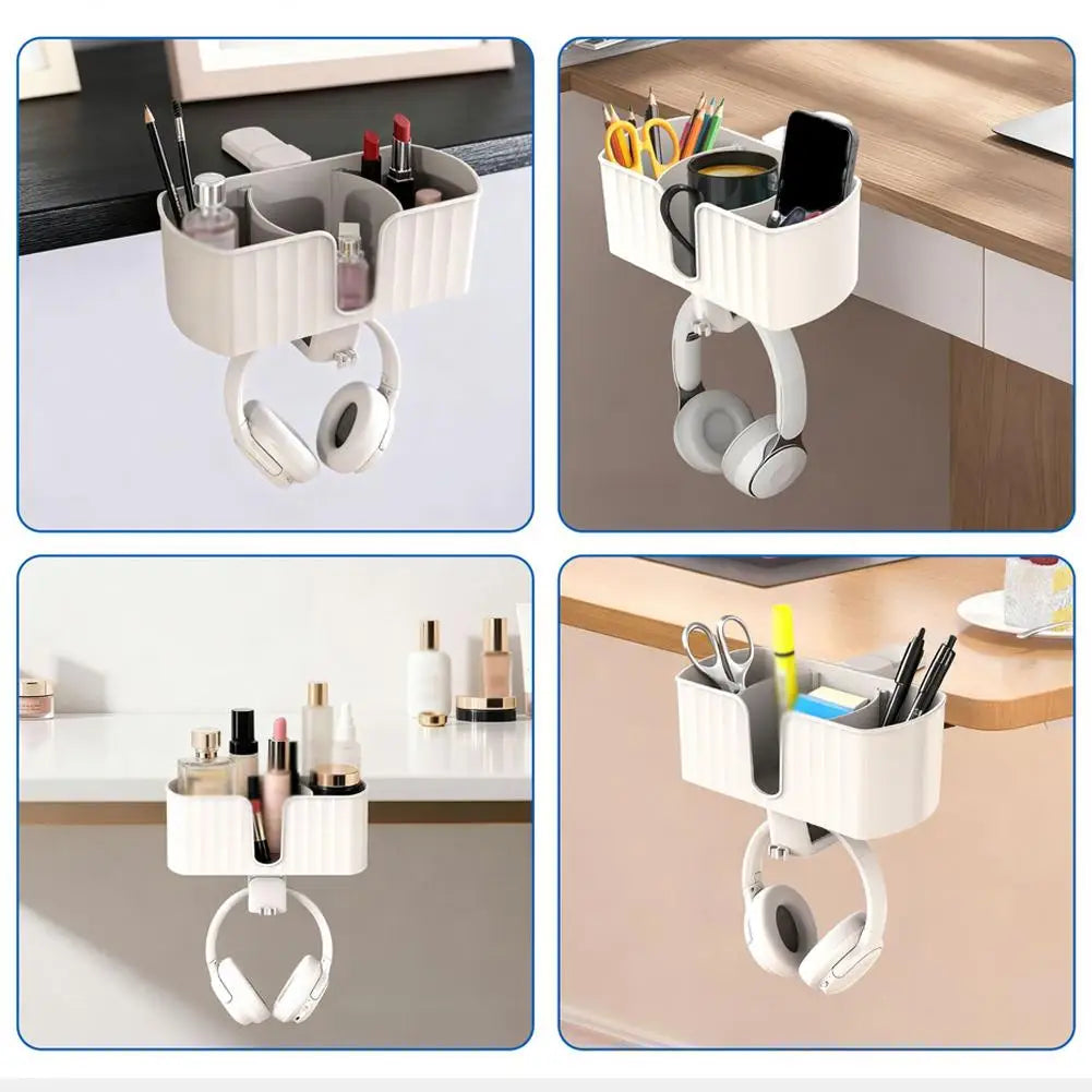 1Set Detachable Edge Storage Box Pen Holder Tableside Storage Box Earphone Holder Cup Holder Multi Functional Shelf