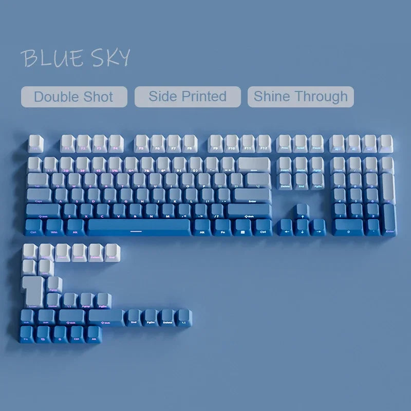 OEM Profile Gradient Keycaps ISO Enter Side Printed PBT Double Shot Keycap For Cherry MX Switch Mechanical Keyboard Key