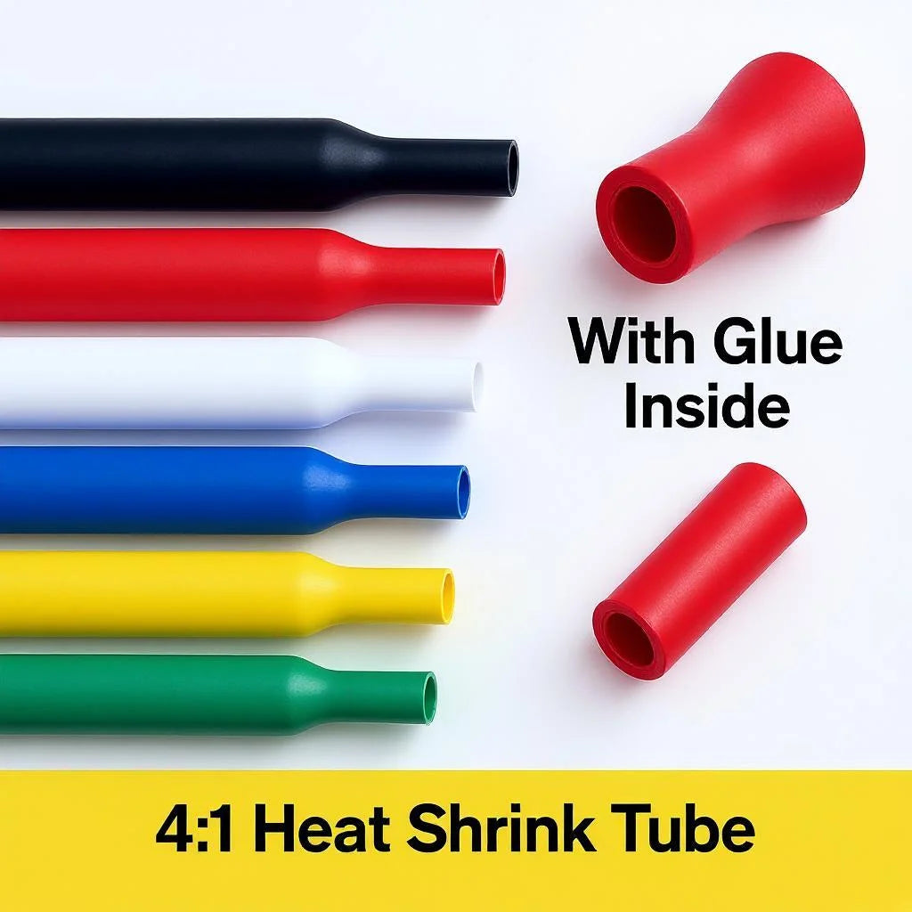4:1 Heat Shrink Tubing with Adhesive 1m/2m/5m 7 Colors 2mm–52mm Dual-Wall Thicken Polyolefin Adhesive Wire and Cable
