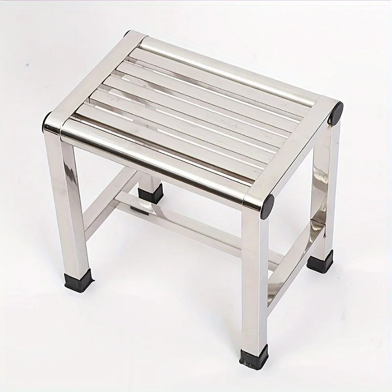 Multi Functional Stainless Steel Stool - Durable Thick & Sturdy Stool Ideal for Living Room Bathroom Kitchen Corridors