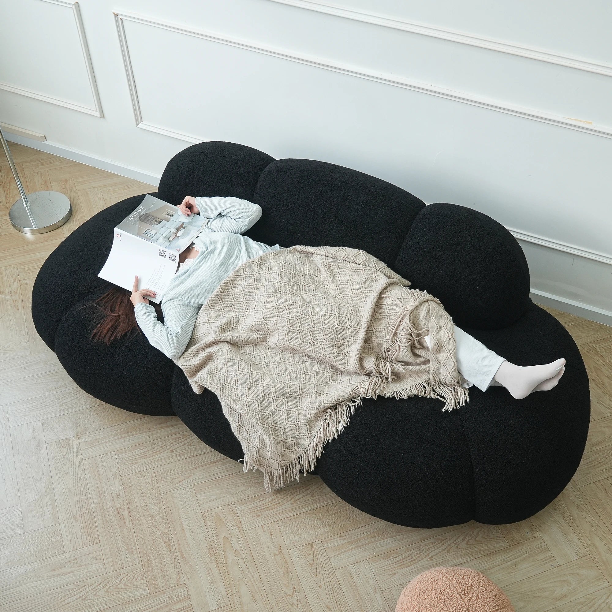 Sdorens Modern Cloud Shaped Couches for Living Room Comfy Upholstered Cloud Shaped Leisure Sofa Couch for Bedroom