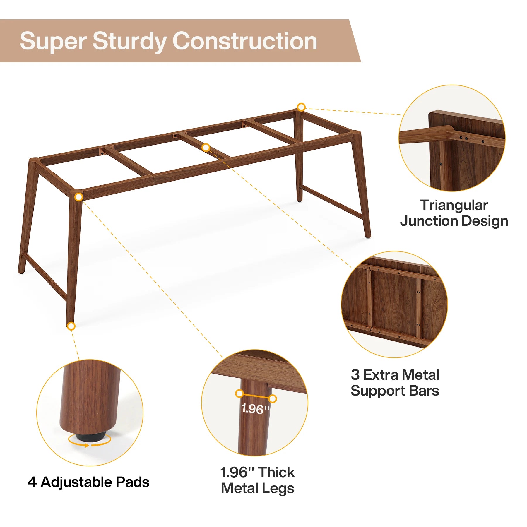 Tribesigns 78.7’’ Extra Long Desk Large 2-Person Computer Desk Writing Desk Double Home Office Desk Study Work Table