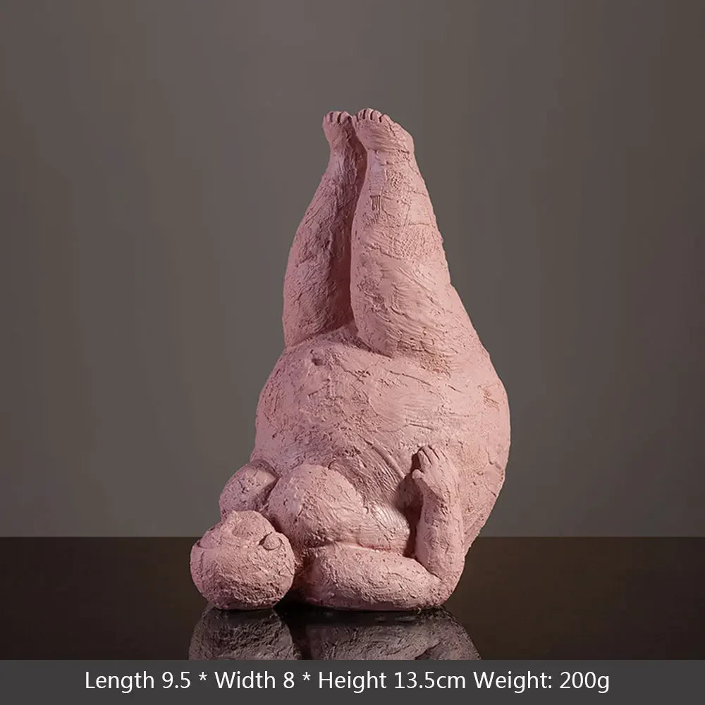 Resin Abstract Fat Lady Yoga Statue Home Decor Decoration Room Figurines For Interior Desk Accessories Sculptures