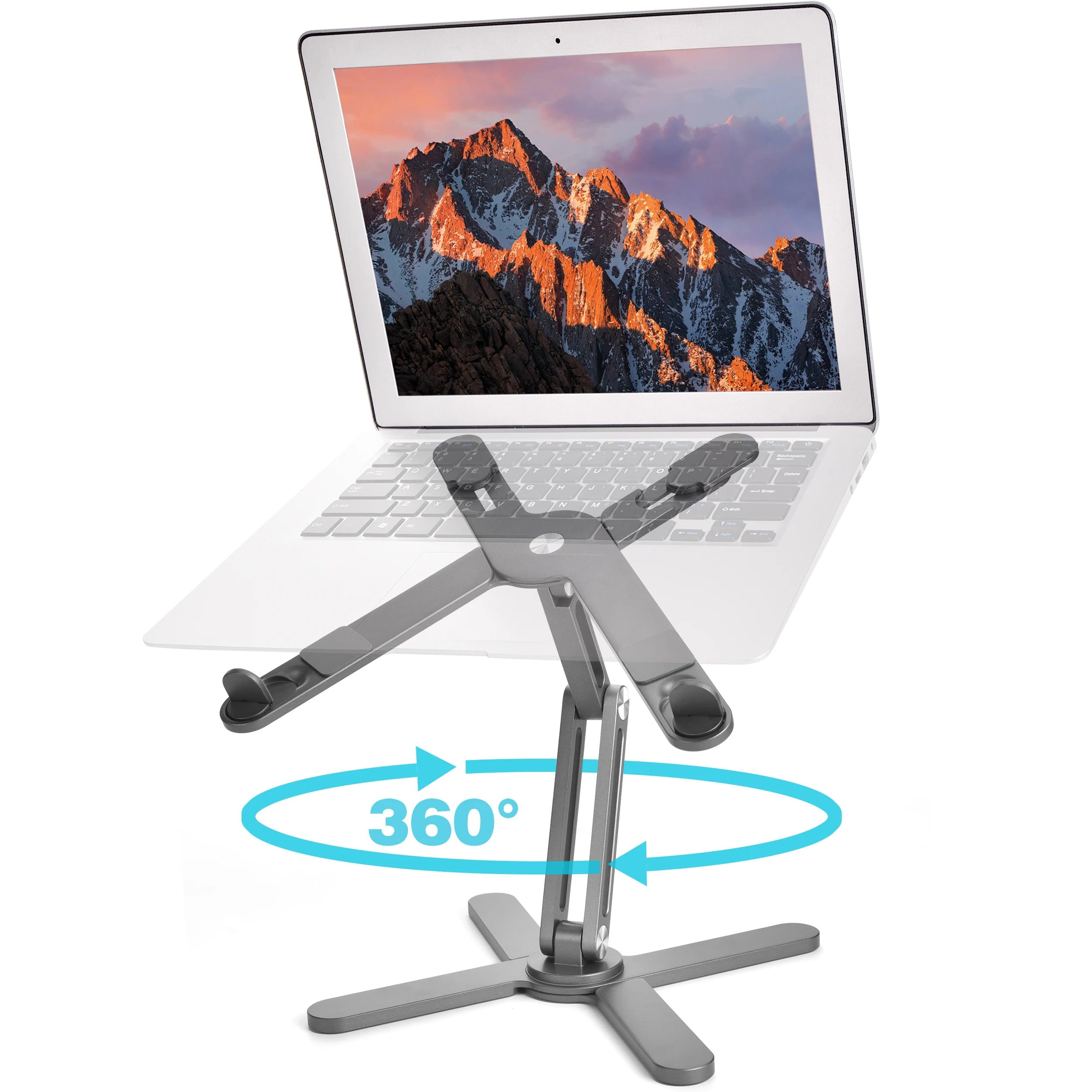 Foldable Laptop Stand 360°Rotation Notebook Table Adjustable Aluminum Alloy Holder Portable X Type Bracket for 10-17