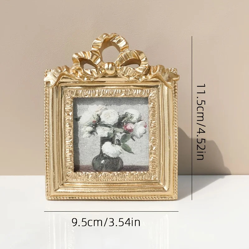 Vintage Photo Frames - Antique Golden Oval Carved Photo Frames for Wedding Home or Office Desktop/Wall Decoration