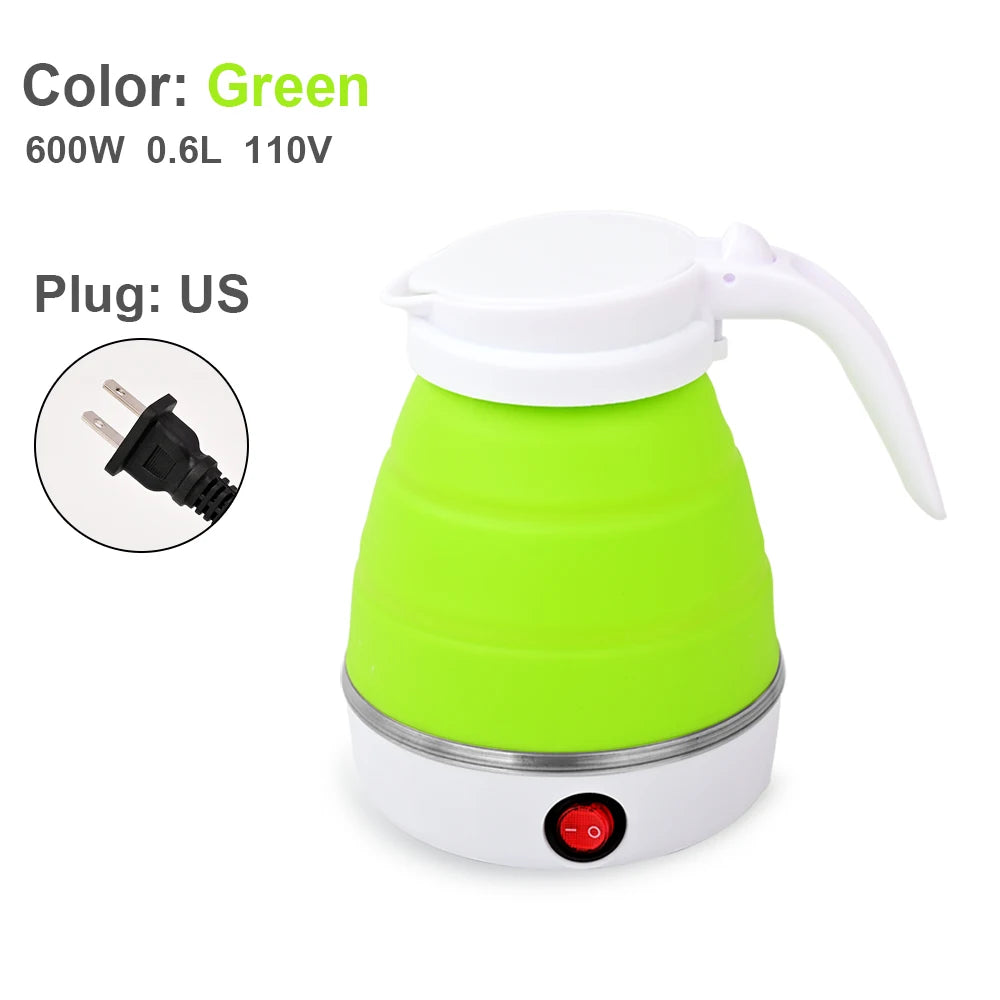 0.6L Mini foldable electric kettle portable electric kettle household travel water heater silicone compression
