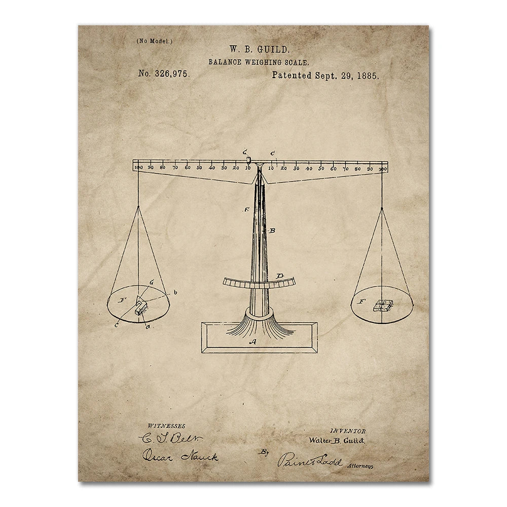 Attorney Lady Justice Law Patent Posters and Prints Scales Of Justice Lawyer Gift Art Canvas Painting Lawyer Office
