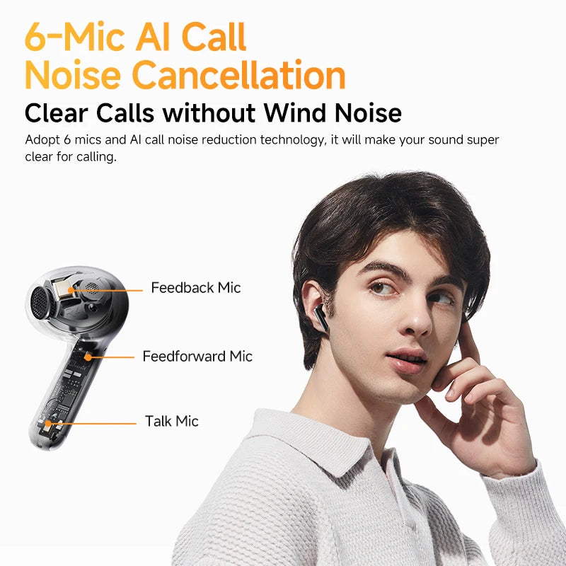 QCY HT10 AilyBuds Pro+ ANC Wireless Earphone Al Audio Hi-res with LDAC Bluetooth 5.3 Earbuds Adaptive ANC Multipoint