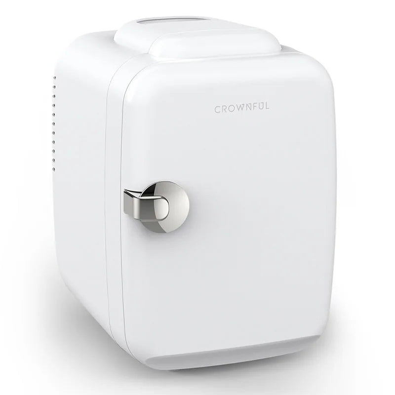 Crownful 4L Mini Fridge 110V 220V Beauty Makeup Skincare Refrigerator AC/DC Heated Cooling Beauty Refrigerator Car Mini