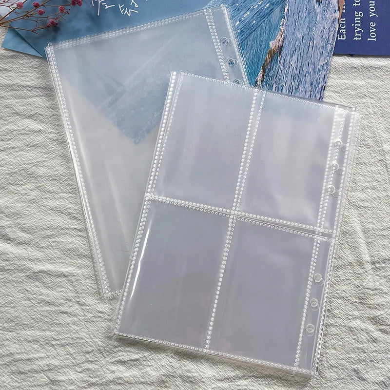 A4 A5 Loose-leaf PP Transparent Inner Leaf File Bag Test Paper Photo Card Storage Book Paper Organizer File Folder Set