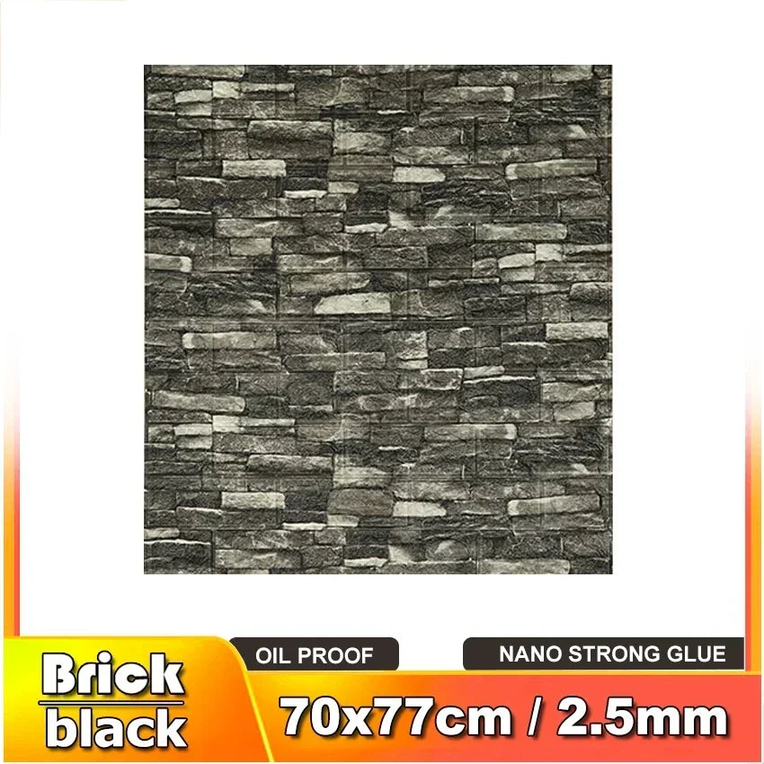 Imitation brick retro Wall papers thick 2.5mm Self-adhesive Waterproof Wall Stickers Home dector for Living room