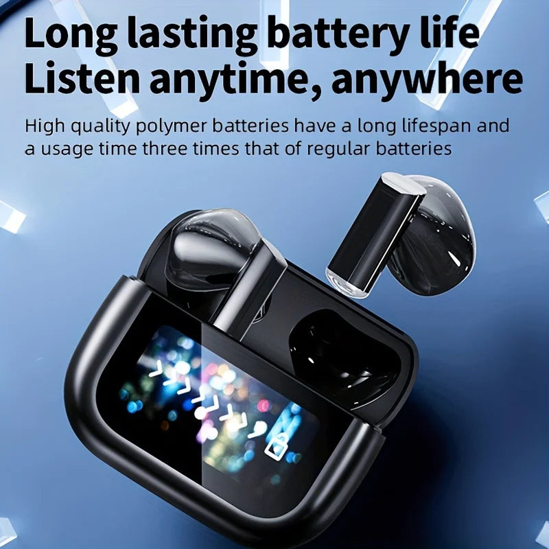 True Wireless Earbuds with Charging Case Wireless Earphones with Touch Screen HiFi Sound Quality Long Battery Life
