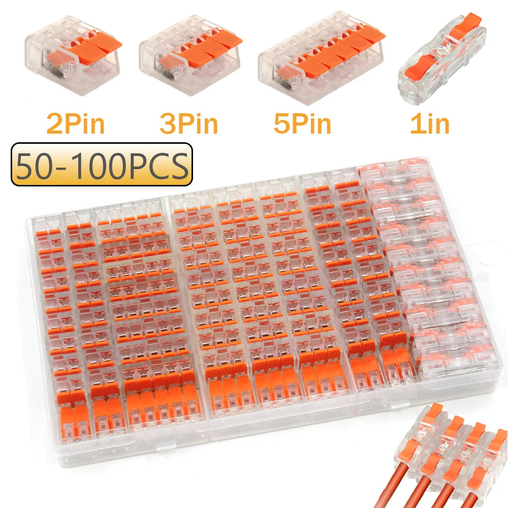 100pcs-box-electrical-lever-wire-connectors-electric-cable-clamp-mini-quick-electrical-push-in-lighting-terminal-block-connector