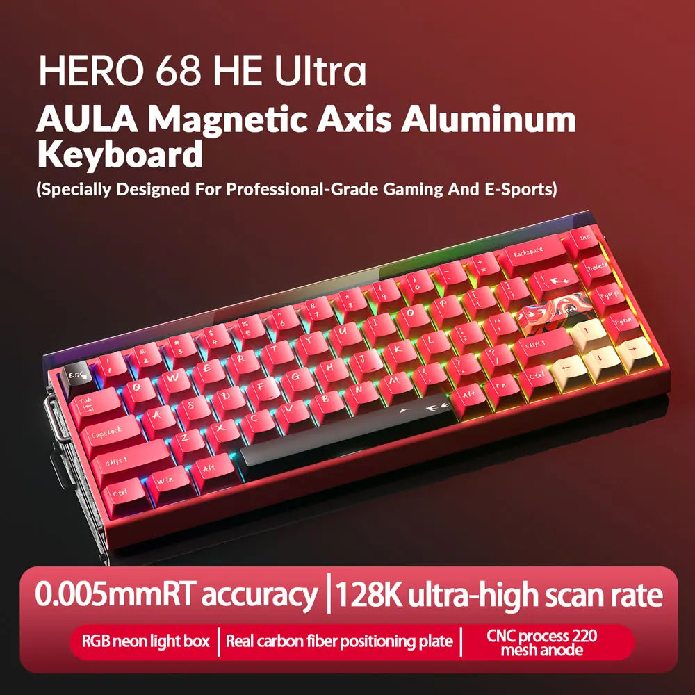 AULA HERO68HE Pro\Ultra Magnetic Gaming Keyboard 75% Magnetic Switch Keyboard Rapid Trigger for Esports PBT High