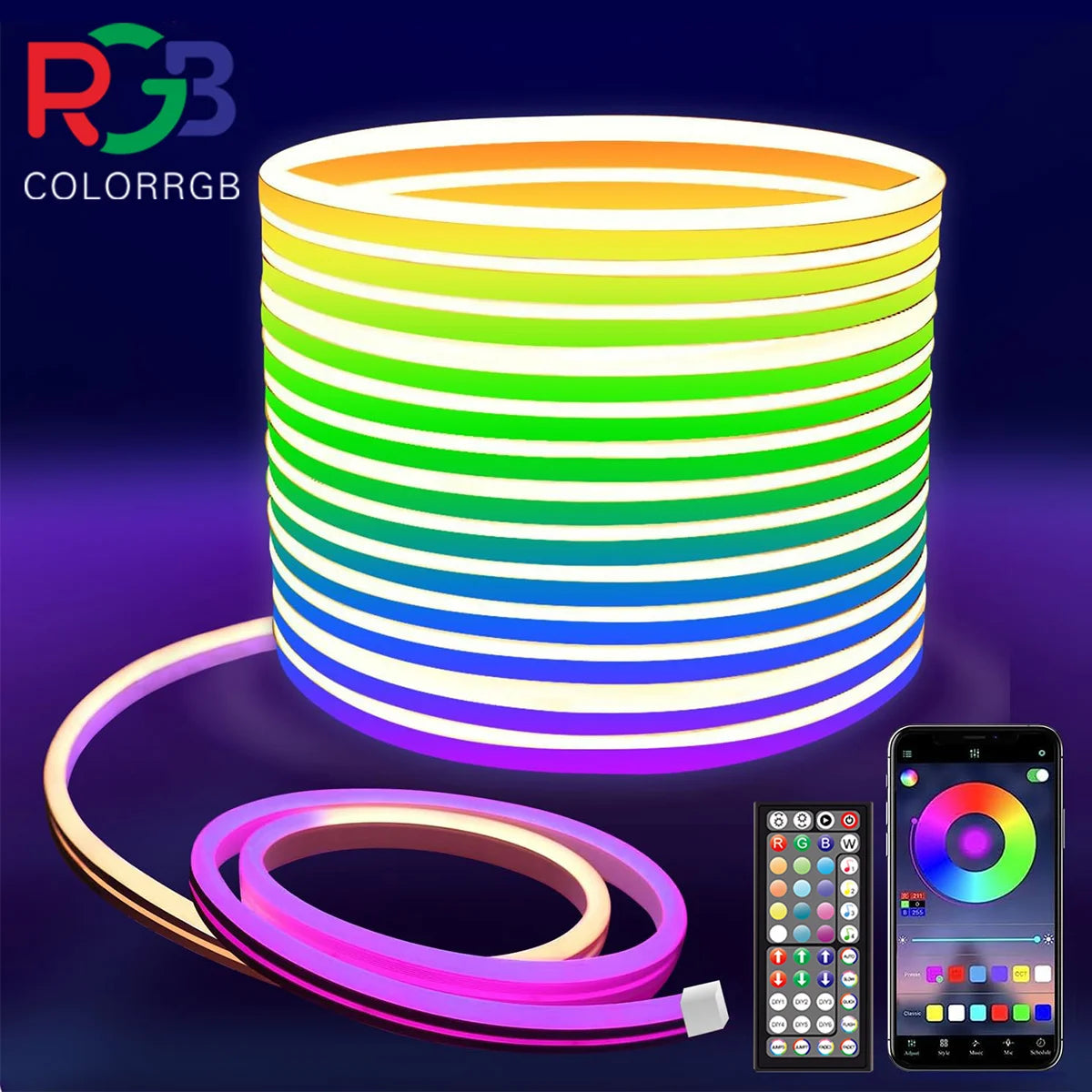 Neon LED Rope Lights LED Lights For Bedroom Flexible LED Light Strip With Remote And APP Control RGB Lighting Strip