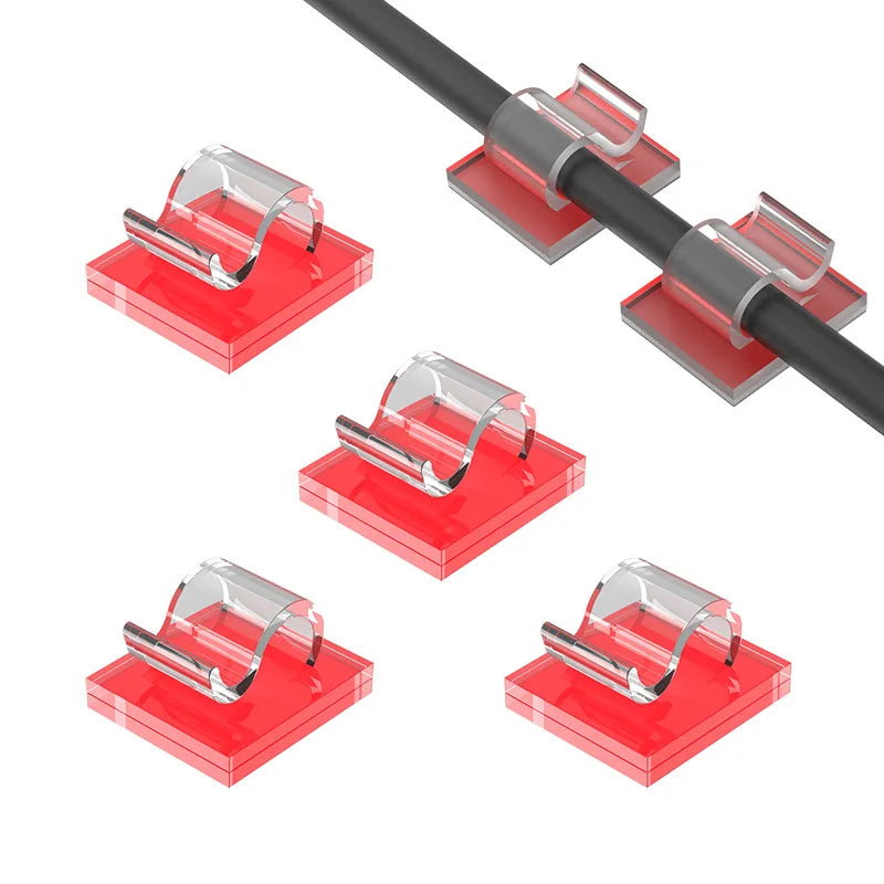 5-50Pcs Self Adhesive Cable Clips Cord Management Wire Holder Organizer Clamp Desk Tidy Cable Manager in Car Home