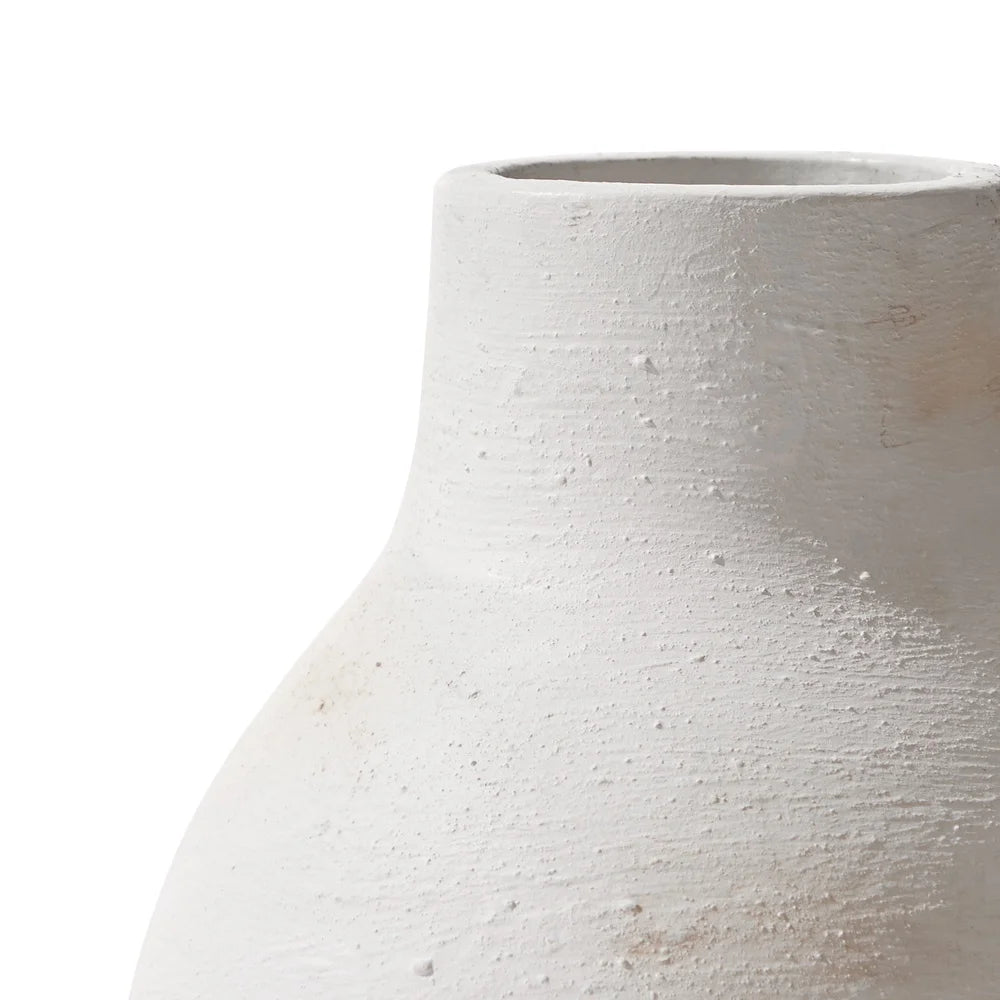 Brushed Wash Ceramic Vase Decorative Piece Home Living Room Kitchen Tabletop Artisanal Organic Design Narrow Opening