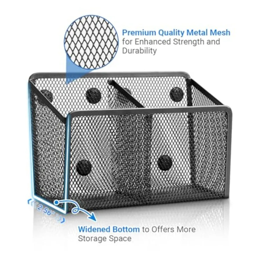 Magnetic Pen Holder Metal Strong Magnet Pen Cup Magnetic Marker Storage Basket Locker Organizer for Whiteboard