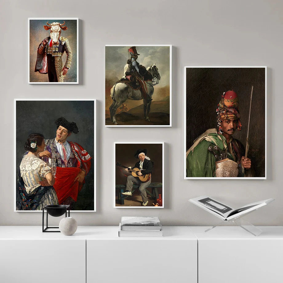 Vintage Spanish Toreador Poster Classic Smoking Pipe Man Modern Bar Office Prints Canvas Wall Art Picture Home Living