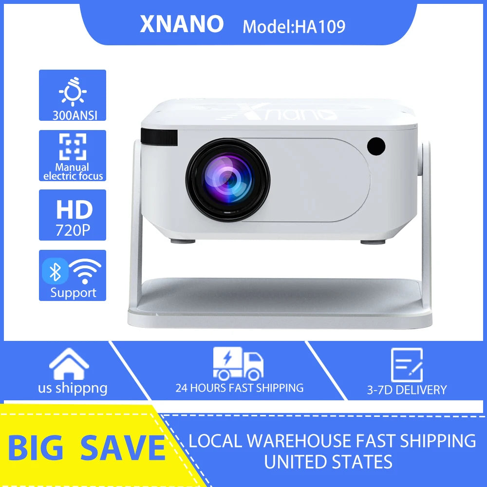 Digital Projector Android With Holder HD Video Smart Projector Outdoor with HDMI USB Wireless Connection for Home