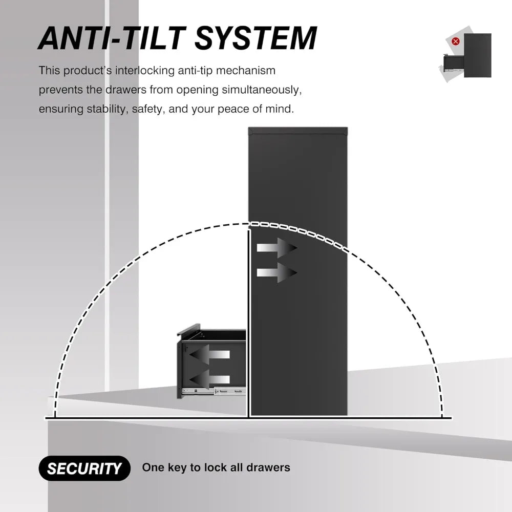 4 Drawer File Cabinet with Lock Metal Filing Cabinets Vertical Small Filing Cabinet Steel Lockable Storage Cabinets