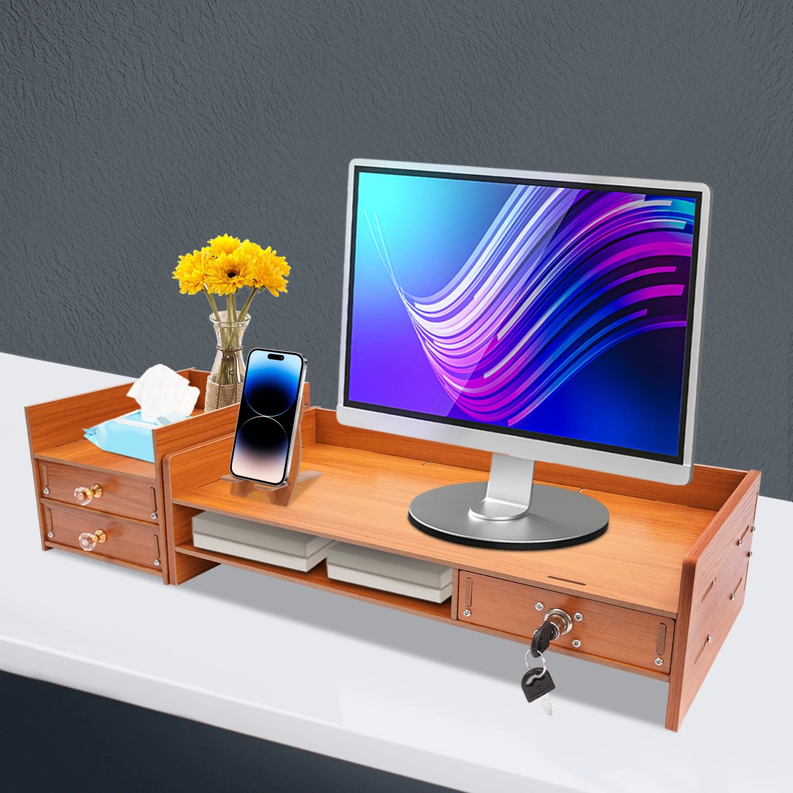 mdf-monitor-stand-riser-with-lockable-drawer-computer-monitor-stand-with-storage-drawer-tablet-phone-stand-for-desktop-laptop