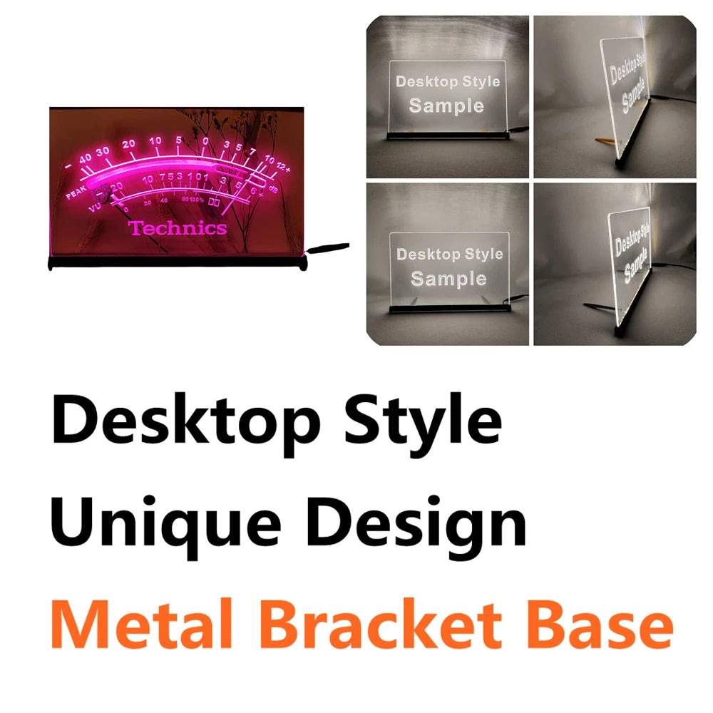 Technics Peak VU dB LED Neon Sign-3D Carving Wall Art for Home,Room,Bedroom,Office,Farmhouse Decor - Pink-Z / EU-30x20cm