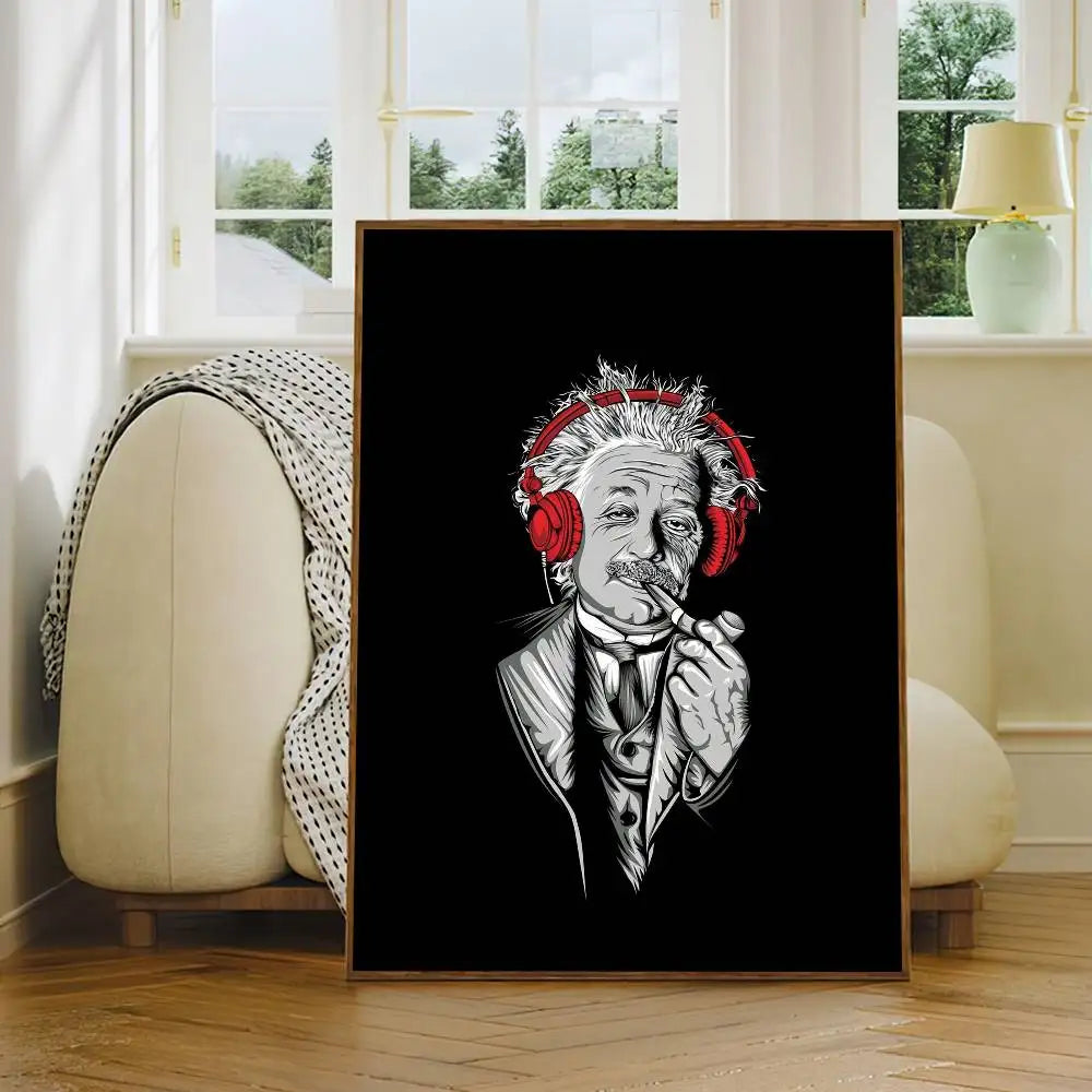 Theoretical Physicist E-Einstein Poster Self Adhesive Painting Living Room Office Decoration Bedroom Home Wall Sticker