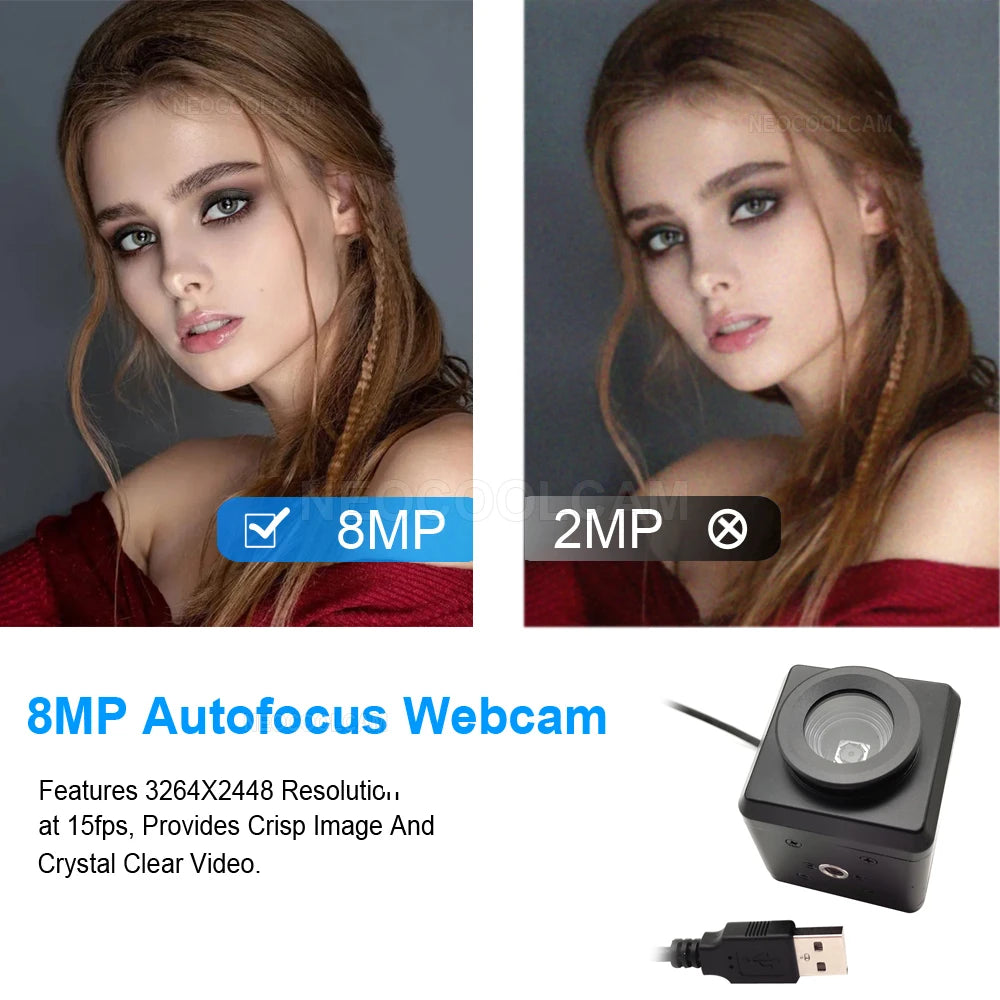 Industrial 4K Webcam PC Laptops 8MP Autofocus USB Mini Camera IMX179 Sensor OTG UVC Plug and Play For Meeting Document