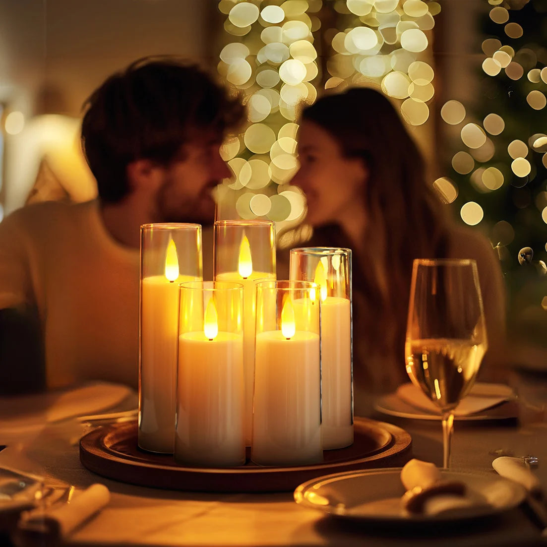 6-90PCS Acrylic Cup Led Candles Wedding Flickering Flameless Candles Battery Operated Artificial Candle Concert