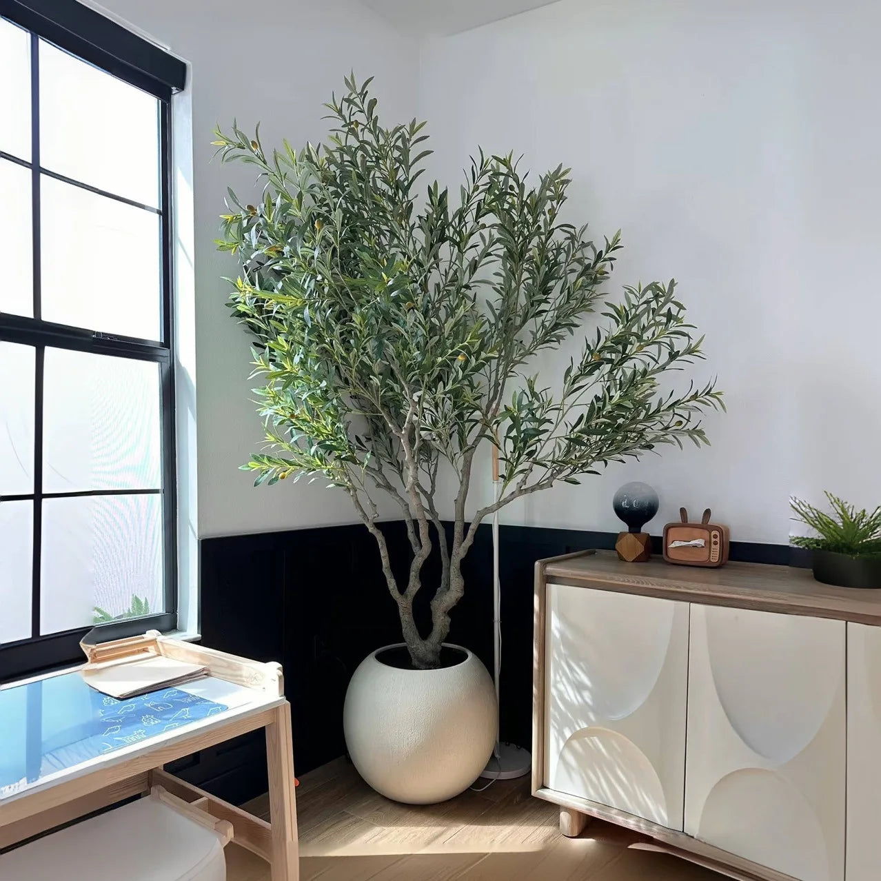 260CM Large Artificial Olive Tree Tropical Silk Tree Nordic-style Artificial Plant Suitable for Home Office and Party