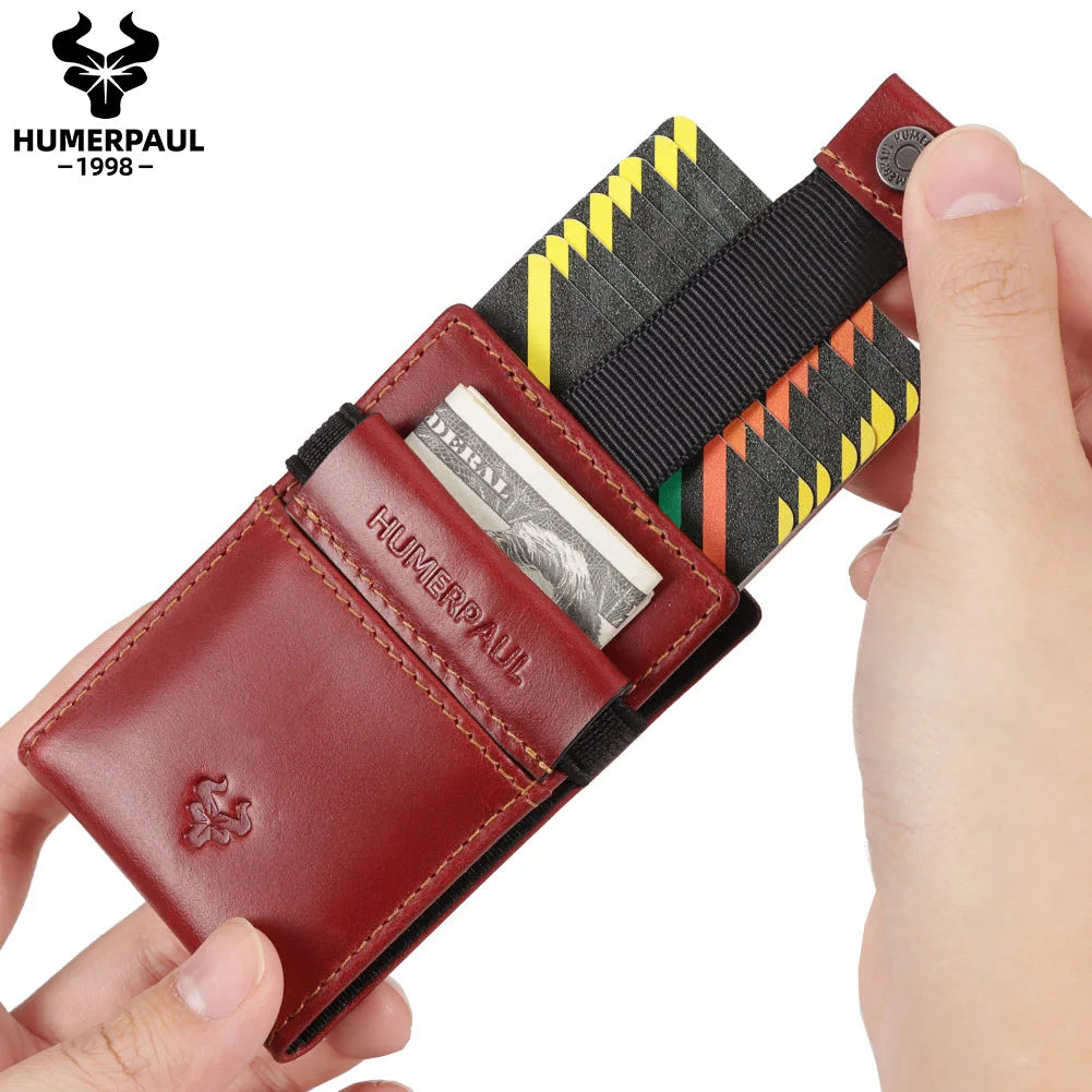 Anti-theft Rfid Credit Card Holder Wallet for Men Genuine Leather Slim Bank ID Cardholder Case Portable Minimalist