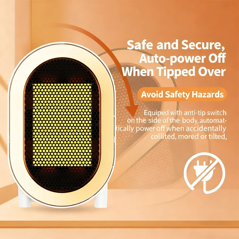 Portable Heater Overheat Protection Safe Quiet Warmer Quiet Space Heater For Indoor Room Bedroom Bathroom Garage