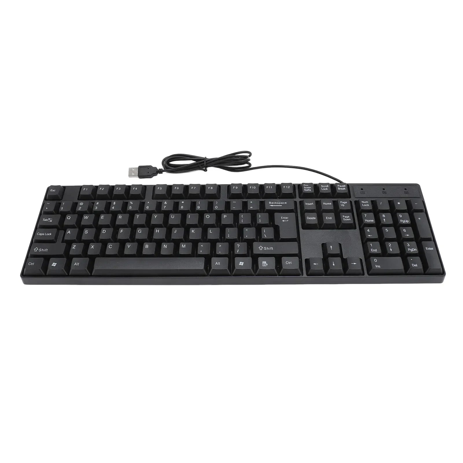 104 Keys USB Wired Keyboard English/Russian/Spanish/French Language Ergonomic Design Gaming Keyboard for Office Laptops