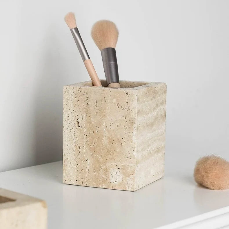 natural-marble-pencil-pen-holder-desktop-organizer-office-stationary-supplies-storage-stone-travertine-makeup-brush-box